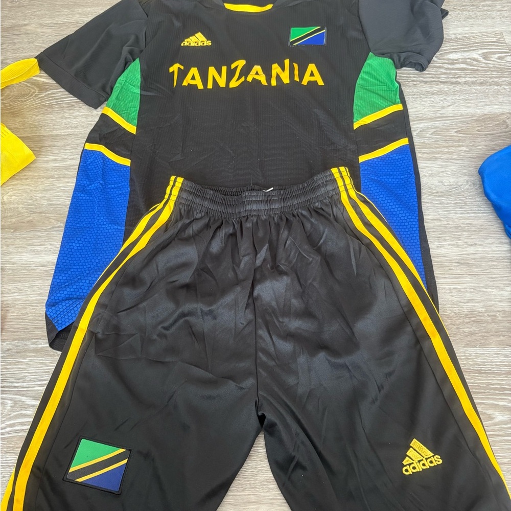Adidas Black and Yellow Tanzania Jersey